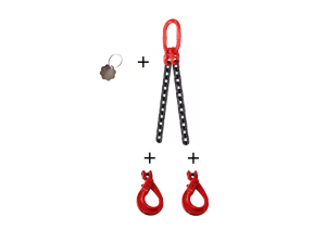 Zawiesie łańcuchowe 2-cięgnowe 7,5t z hakiem bezpiecznym L-1,0m