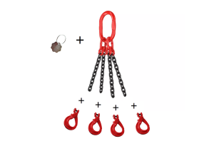 Zawiesie łańcuchowe 4-cięgnowe 11,2t z hakiem bezpiecznym L-1,0 m